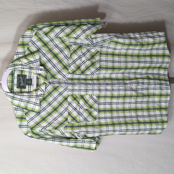 Woolrich Other - WOOLRICH Tectonic Quick Dry Plaid Snap Front shirt "Bottle Green" Medium